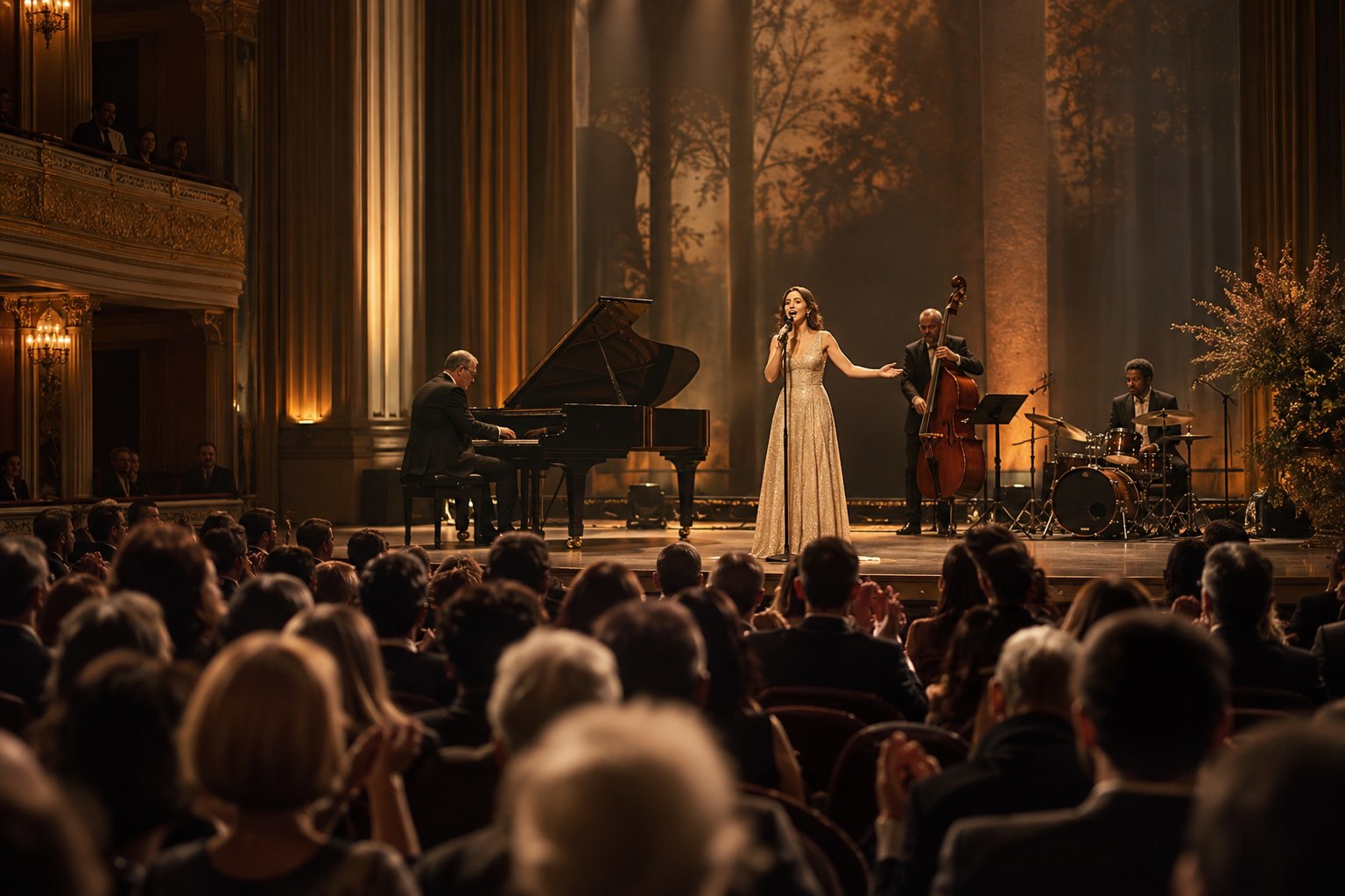 Live music performance in an elegant theatre