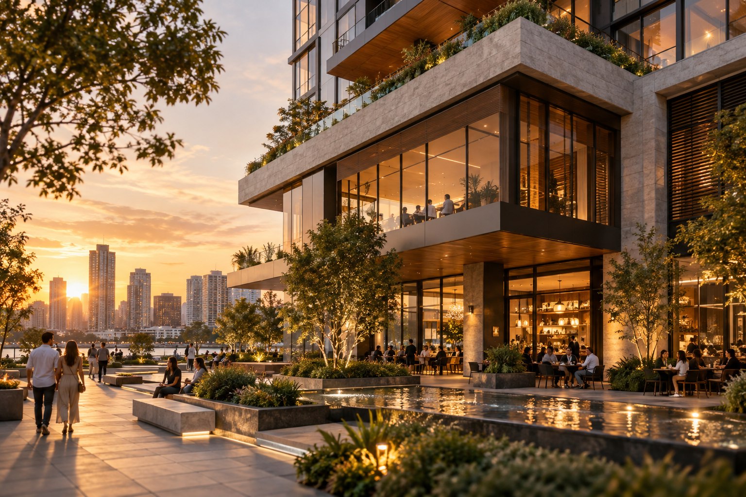 Contemporary commercial and residential building